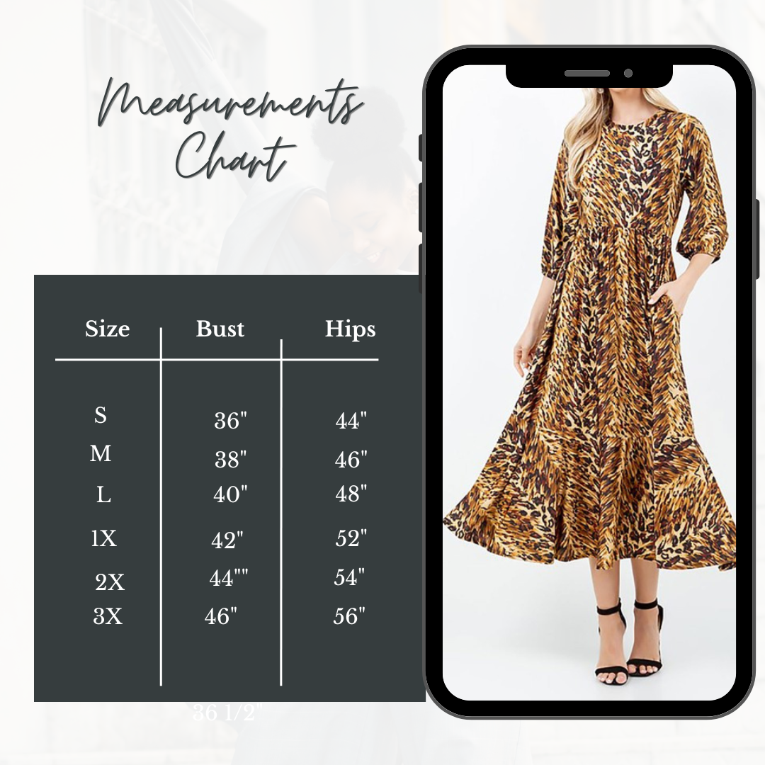 New! "Lynda" Animal Print Dress: S-3X  Arriving In Stock: 10/29 & 10/31