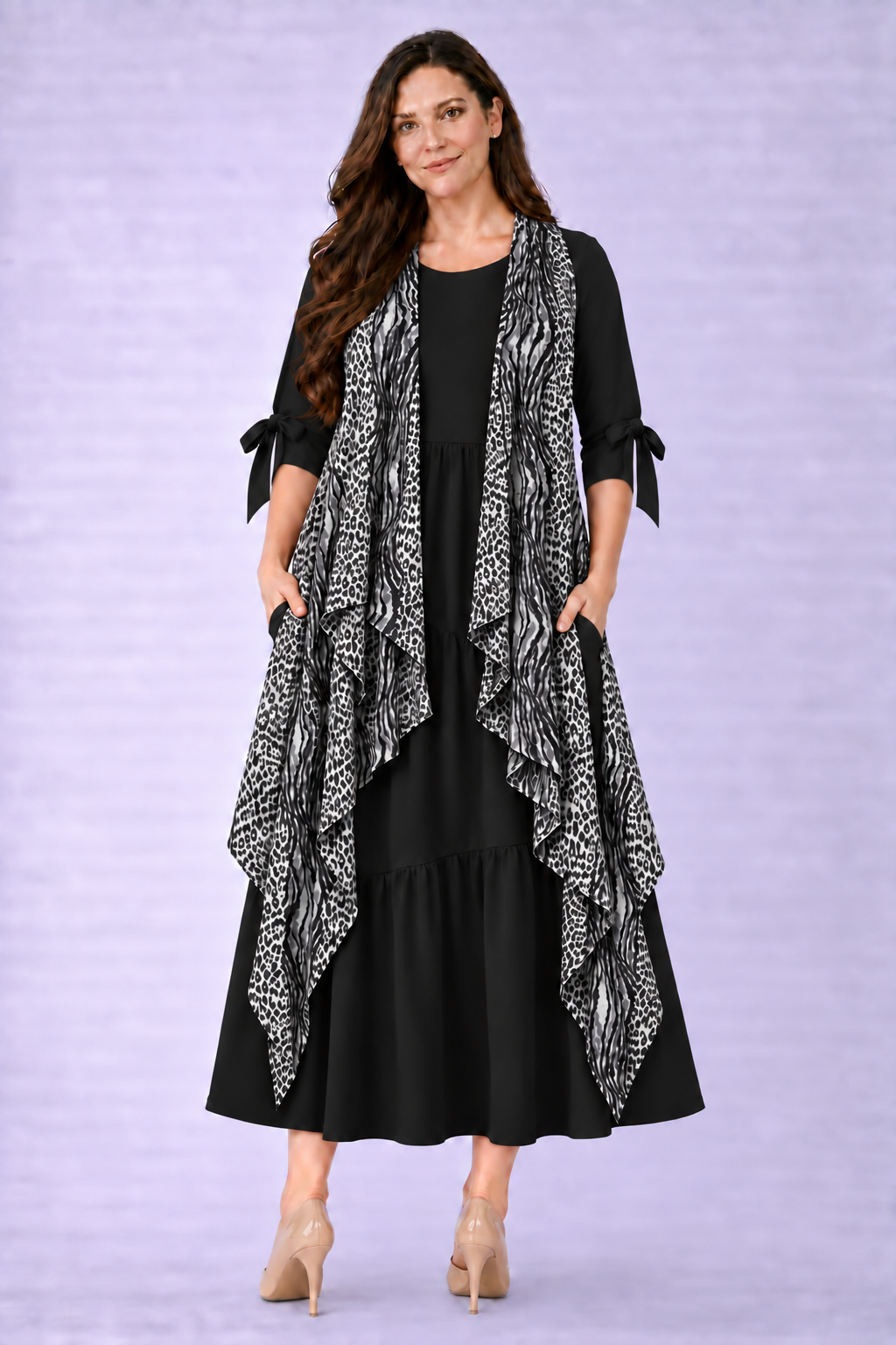 Black Animal Print Vest (One Size Fits Most Up To 1X)
