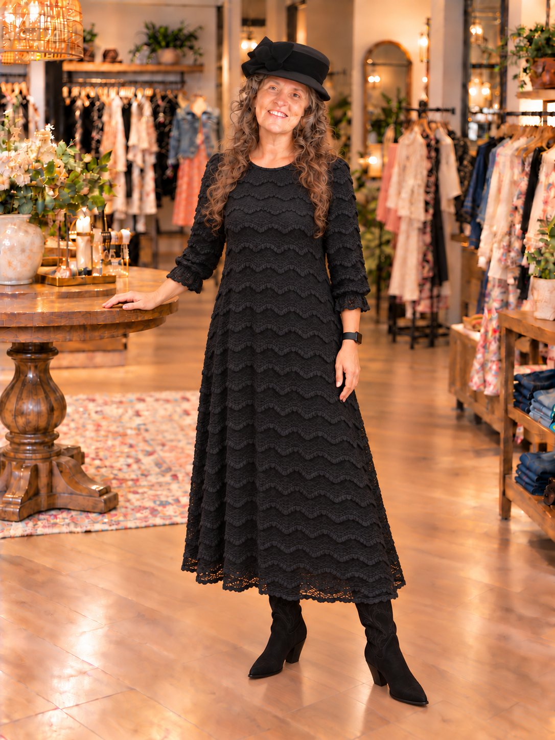 New! "Clara" Black Lace Dress! S-3X  Arriving in Stock: 11/4