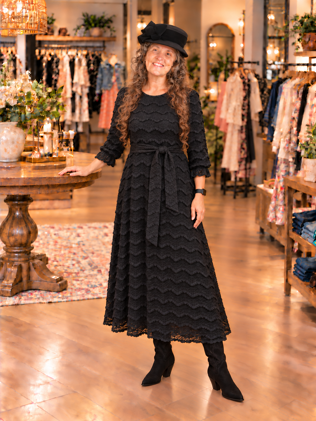 New! "Clara" Black Lace Dress! S-3X  Arriving in Stock: 11/4