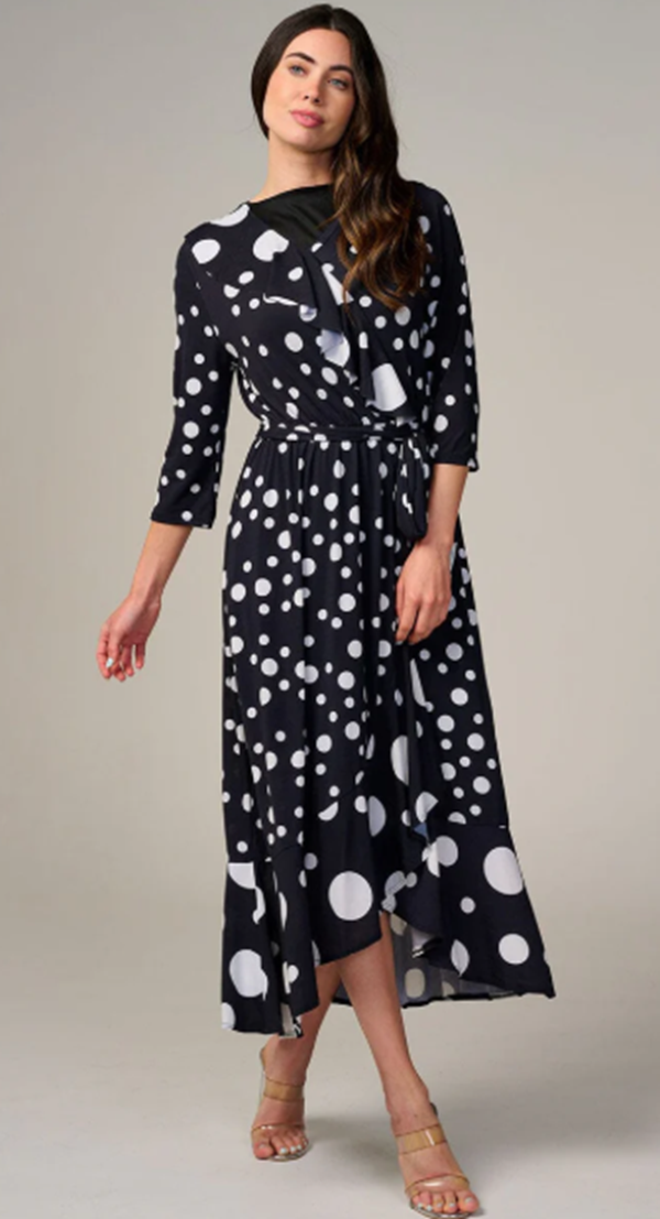NEW! "Polly"  Polka Dot Ruffle Dress: S-L