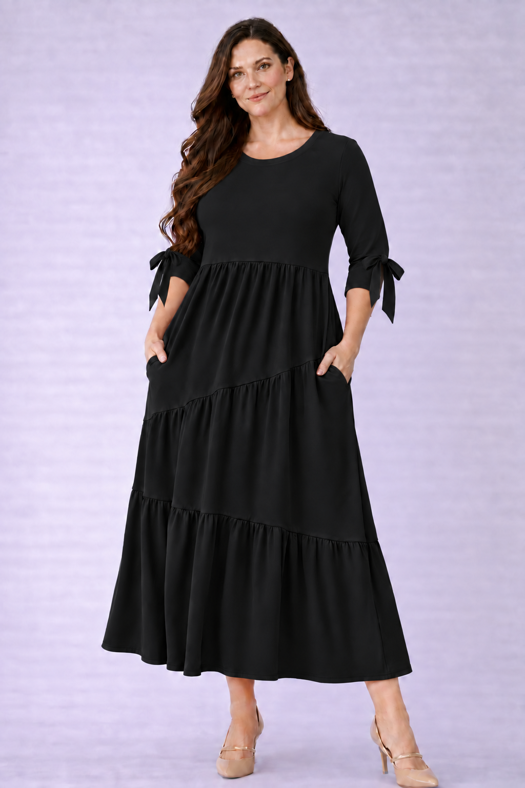 New! "Charity"  Black (Layering) Dress: S-3X