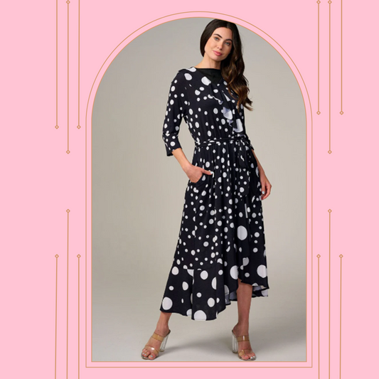 NEW! "Polly"  Polka Dot Ruffle Dress: S-L