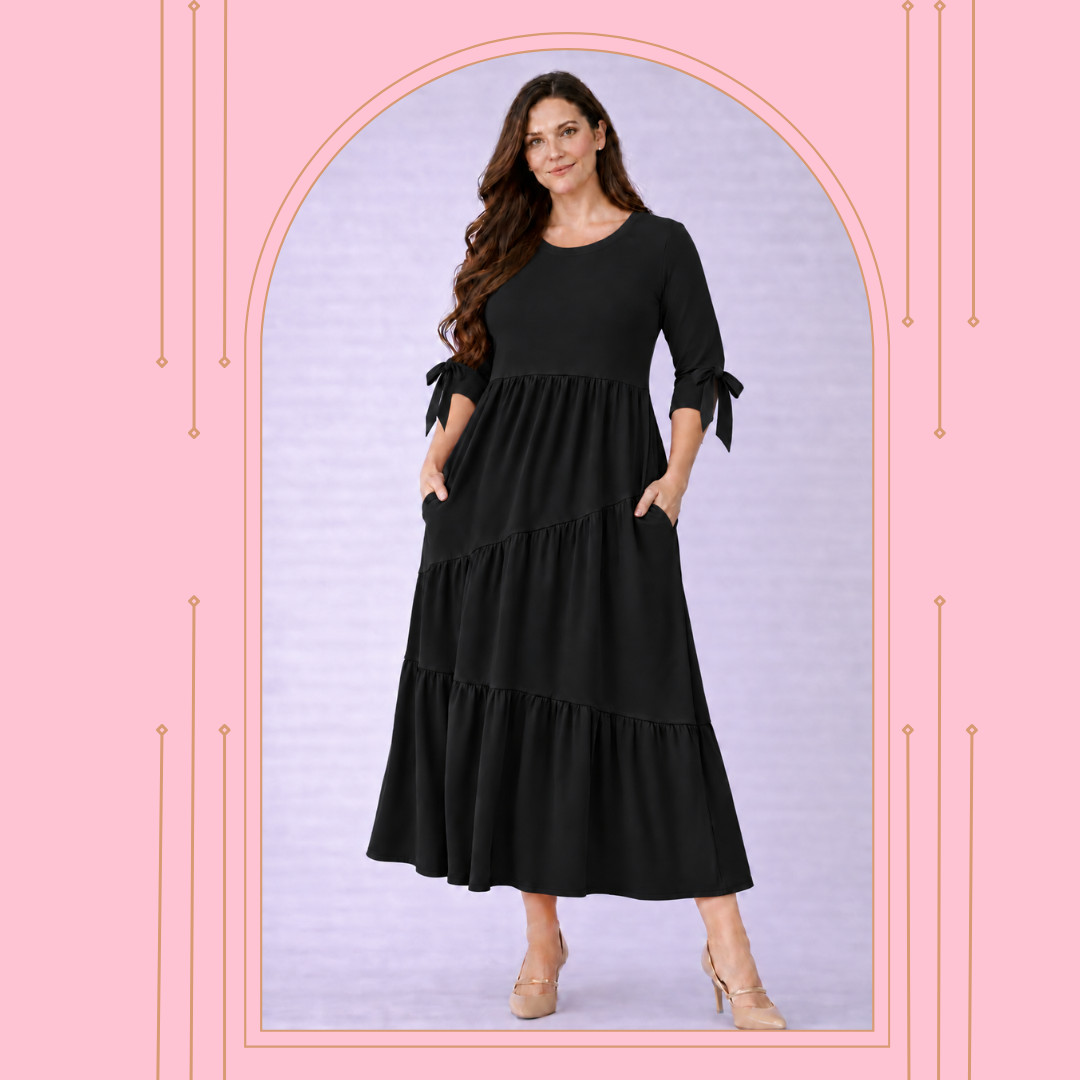 New! "Charity"  Black (Layering) Dress: S-3X