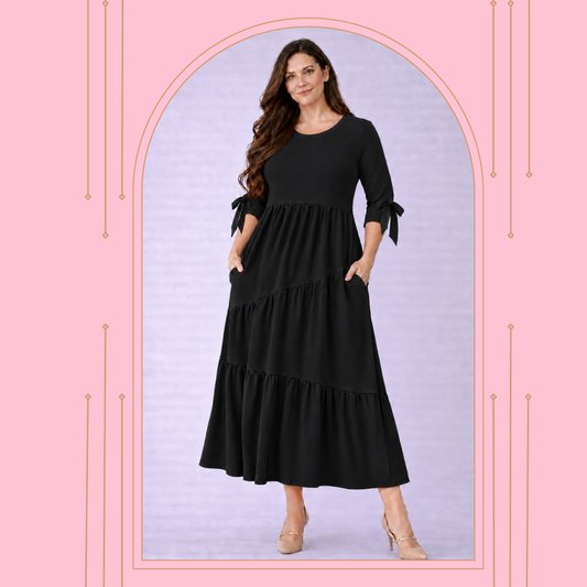 New! "Charity"  Black (Layering) Dress: S-3X