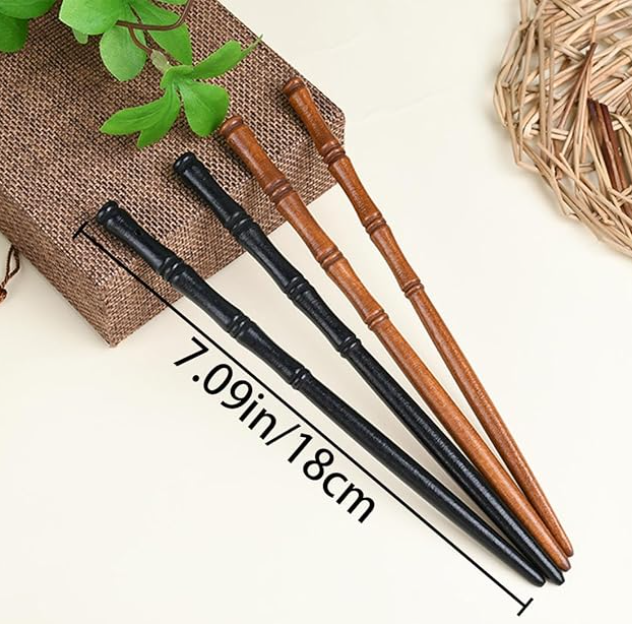 NEW! Black Or Brown Wooden Hair Sticks (Sold in Pairs of Two)