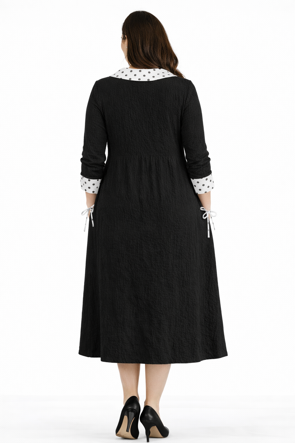 NEW! "Sylvia"  Black/Polka Dress S-3X