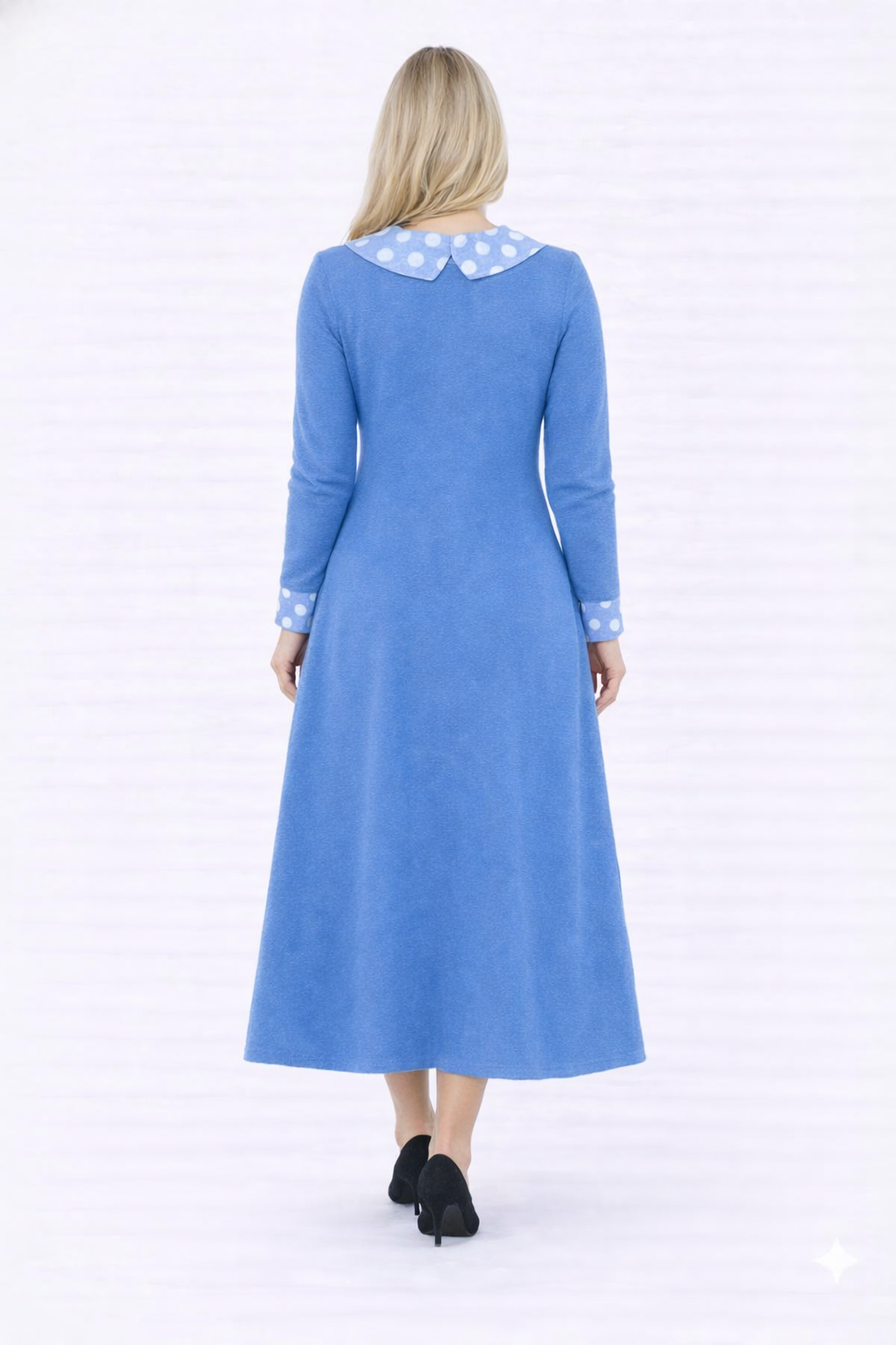 PRE-ORDER: NEW! "Dorothy"  Blue/Polka Dress: S-3X  (Arriving In Stock: Mid-January)