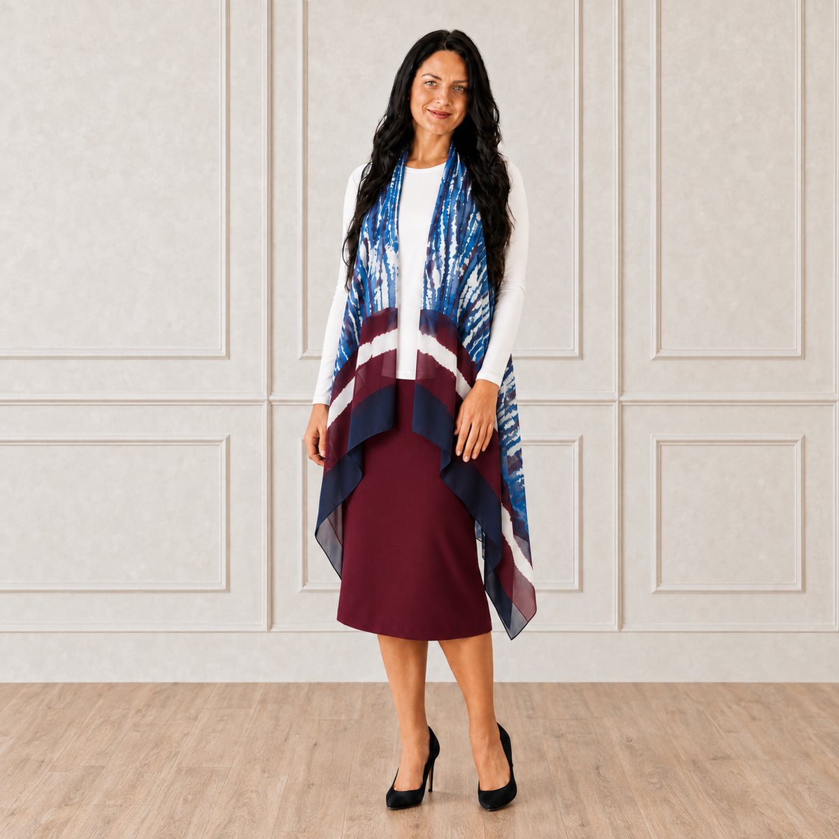 NEW! Burgundy 31" Skirt: S-5X