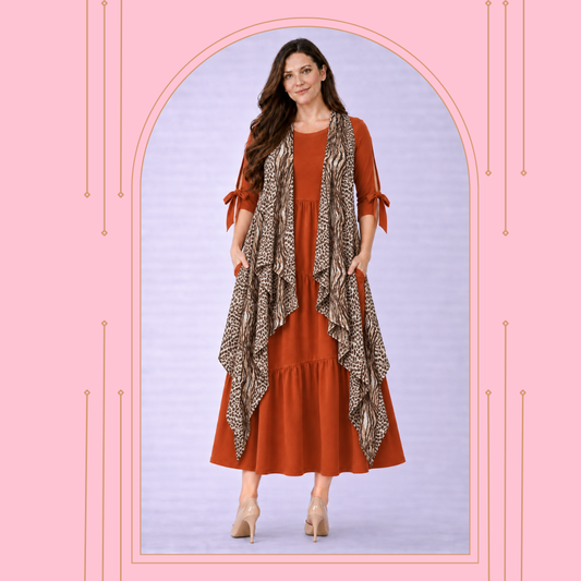 NEW!  Brown Animal Print Coverup (One Size Fits Most up to 1X)