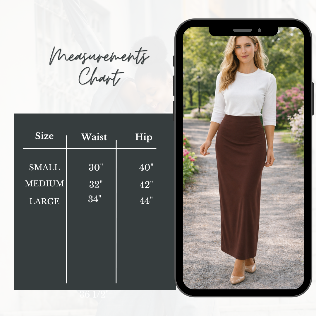 Brown Maxi Skirt  S-L  FINAL SALE! Cannot Be Returned!