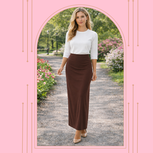 Brown Maxi Skirt  S-L  FINAL SALE! Cannot Be Returned!