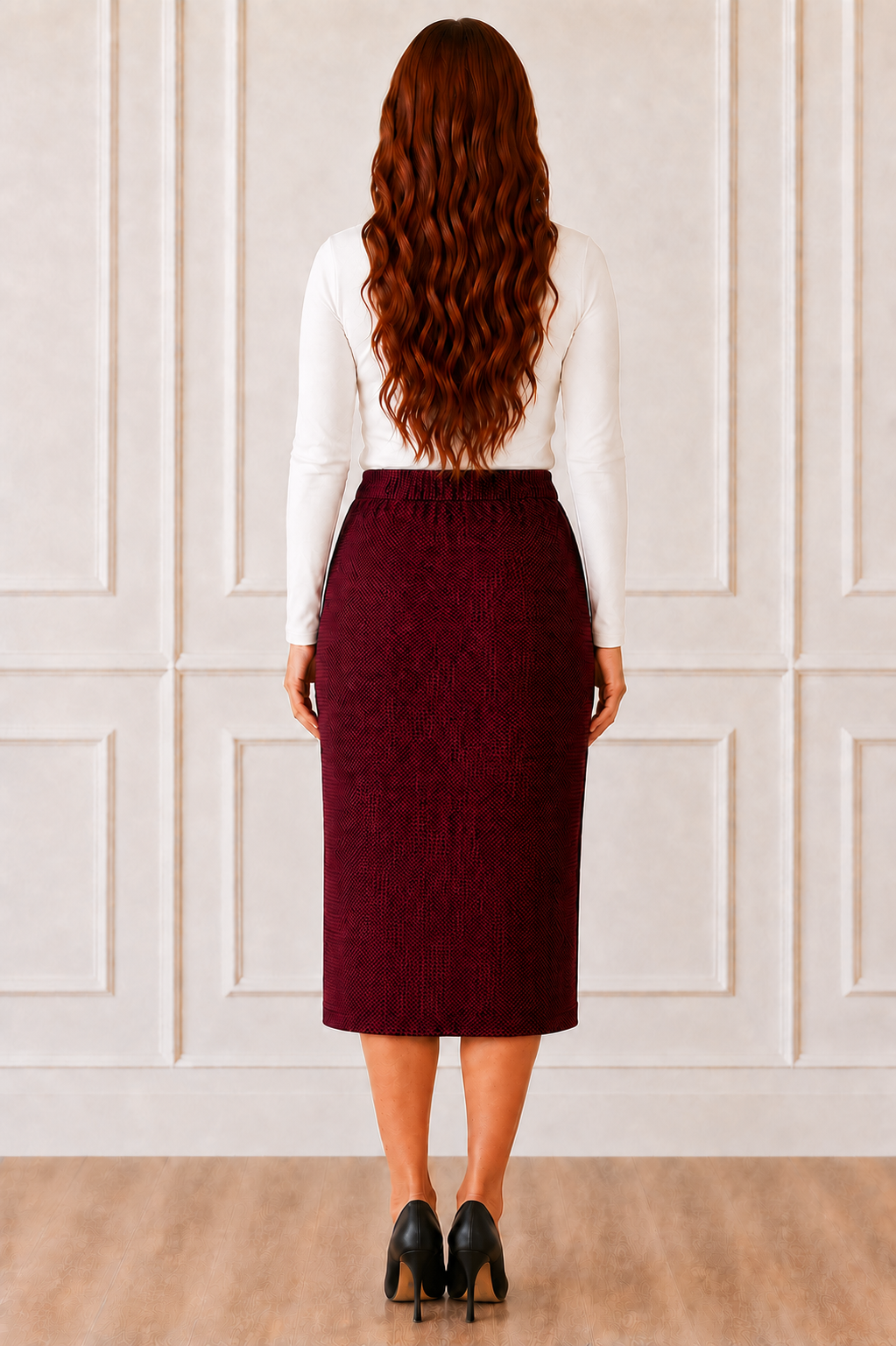 NEW! Burgundy 31" Skirt: S-5X