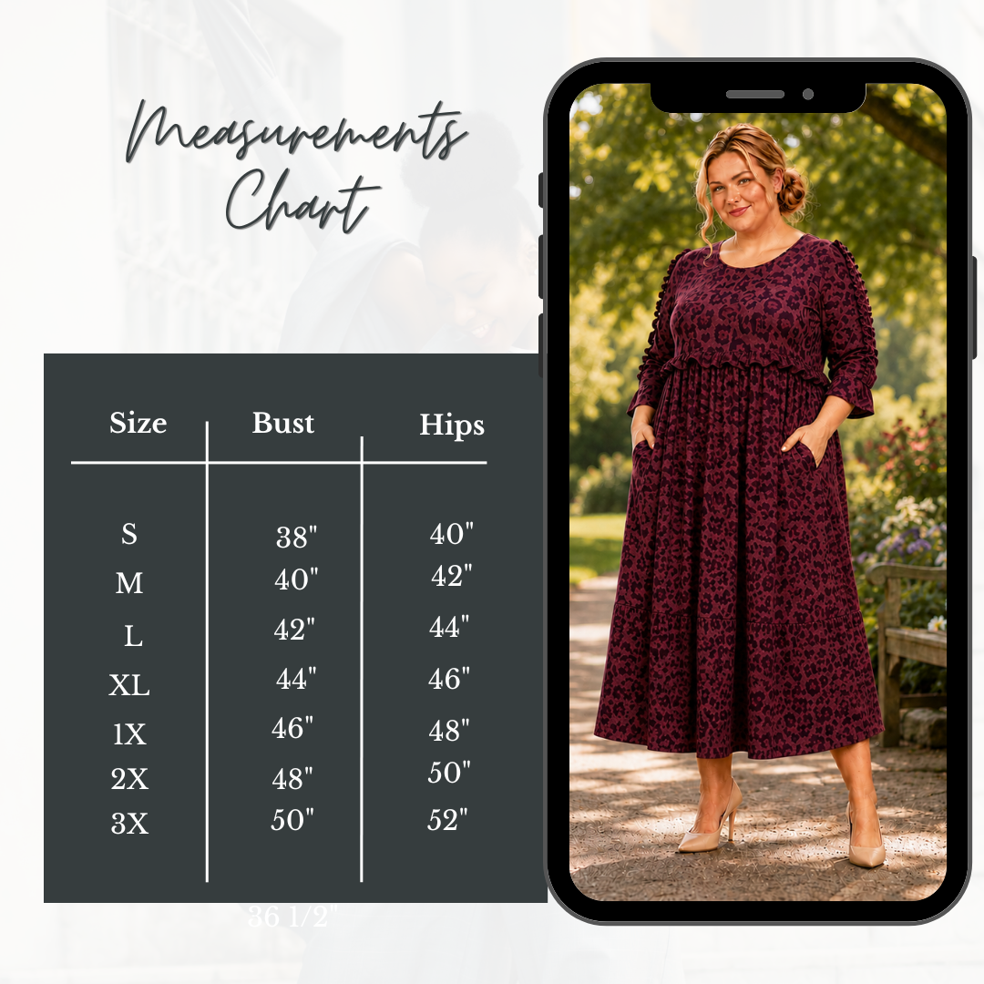 Pre-Order: NEW! "Arianna" Burgundy Leopard Dress: S-3X  Arriving in Stock: Early to Mid July!
