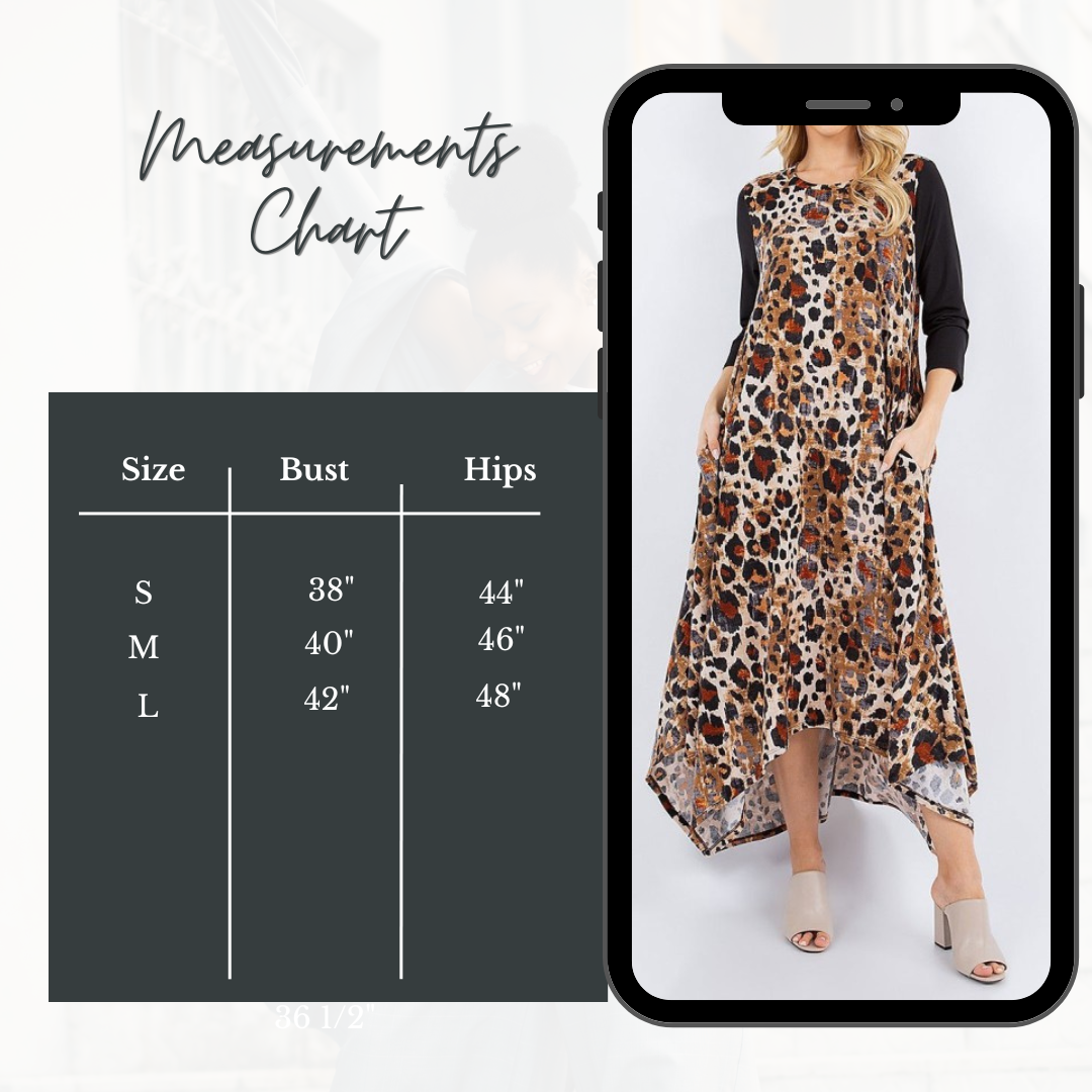 NEW! "Cheryl" Cheetah Print Dress: S-L