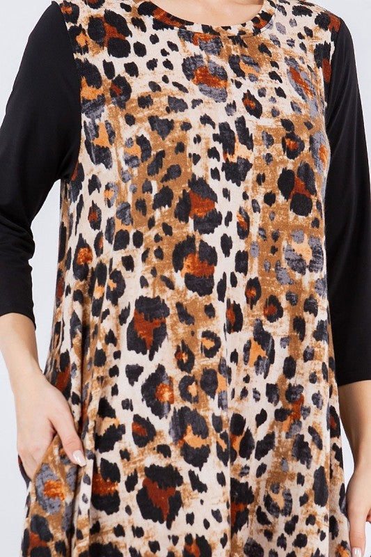 NEW! "Cheryl" Cheetah Print Dress: S-L