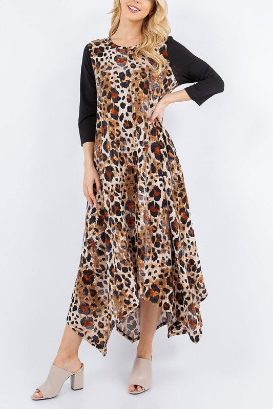 NEW! "Cheryl" Cheetah Print Dress: S-L