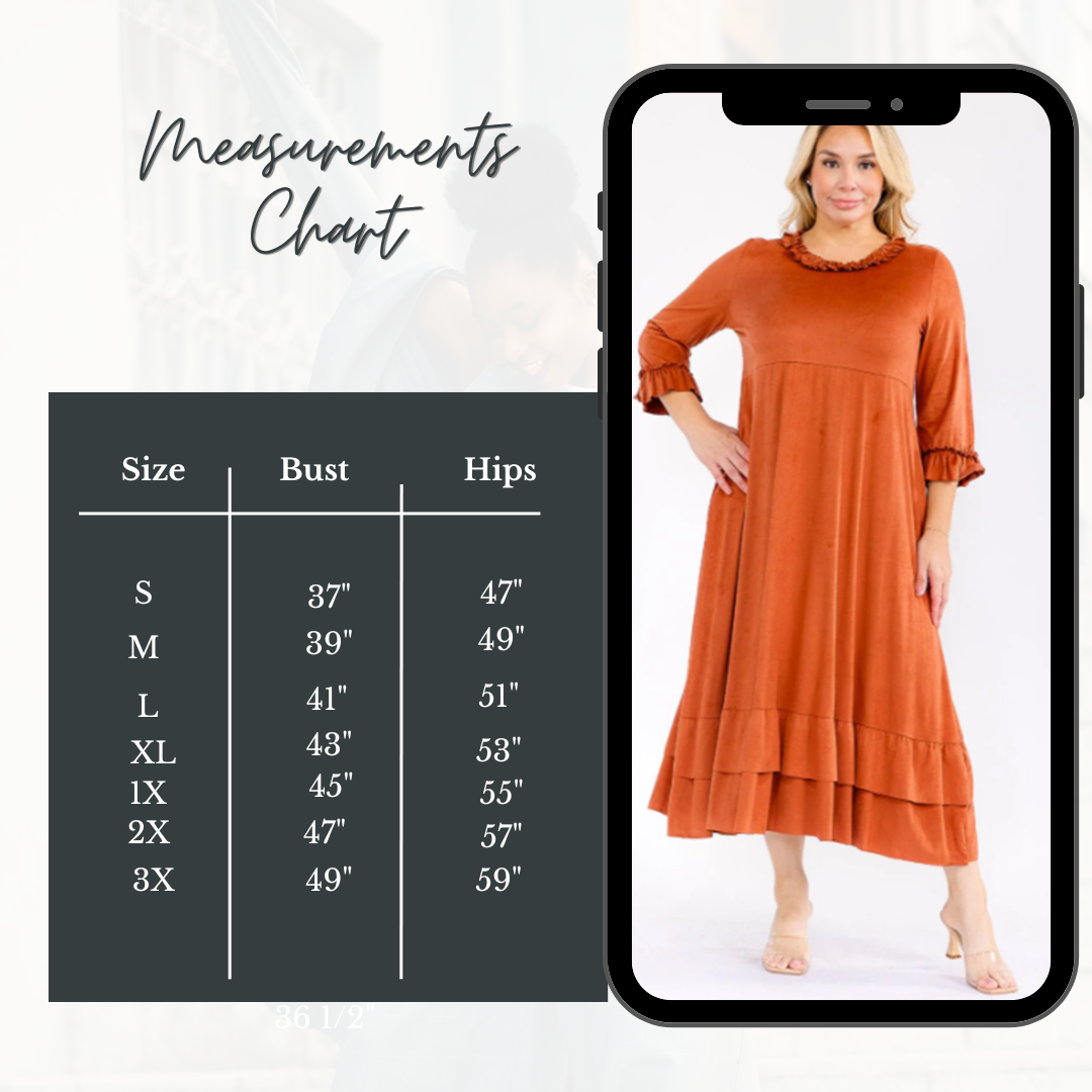 NEW! "Penny" Faux Suede Dress: S-3X