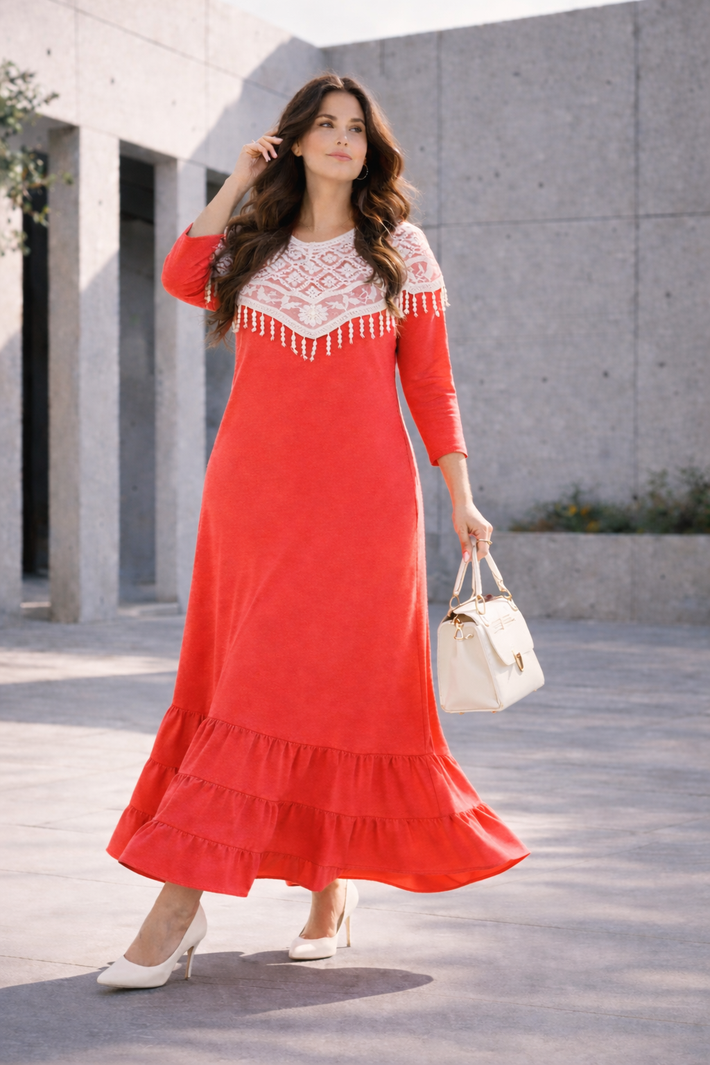 "Collette" Coral Dress: S-L Final Sale!  Cannot be Returned!