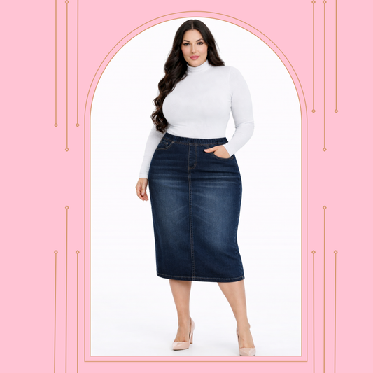 "Juliet"  Dark Indigo  Wash (#104)  XS-5X Best Selling! (Elastic Waist)