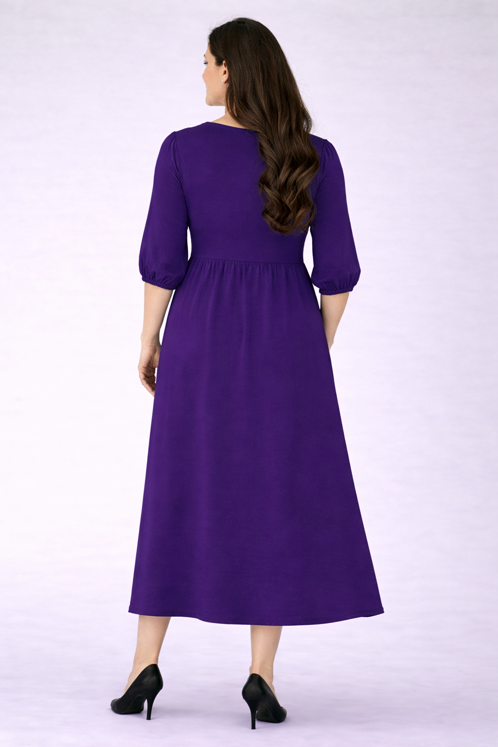 New! "Elsie"  Eggplant/Leopard Bow Dress: S-3X  Arriving in Stock: 4/4