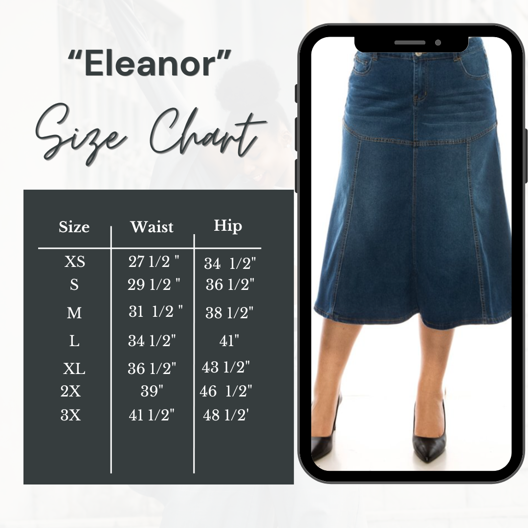 NEW! The "Eleanor" Jean Skirt S-3X