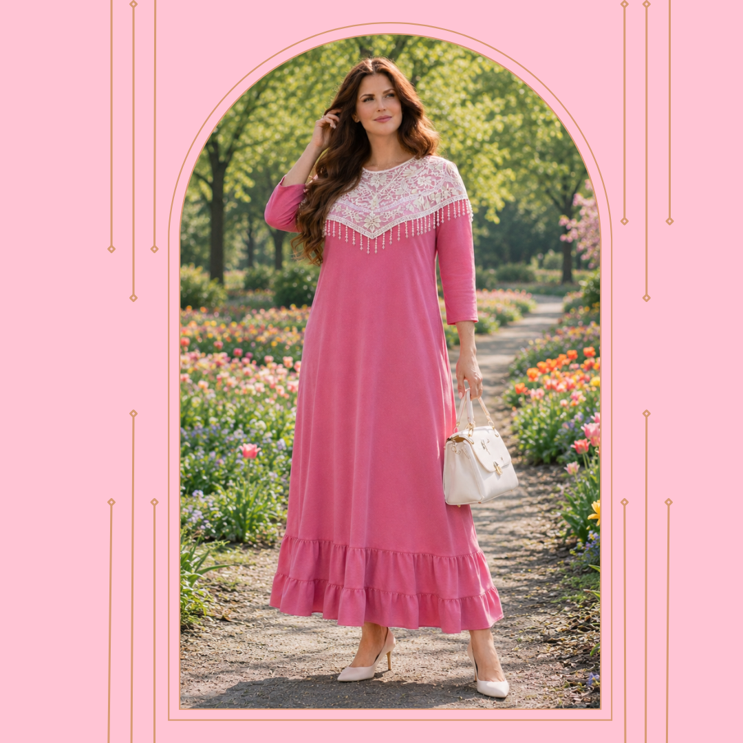 “Francine" Fuchsia Dress: S-3X.