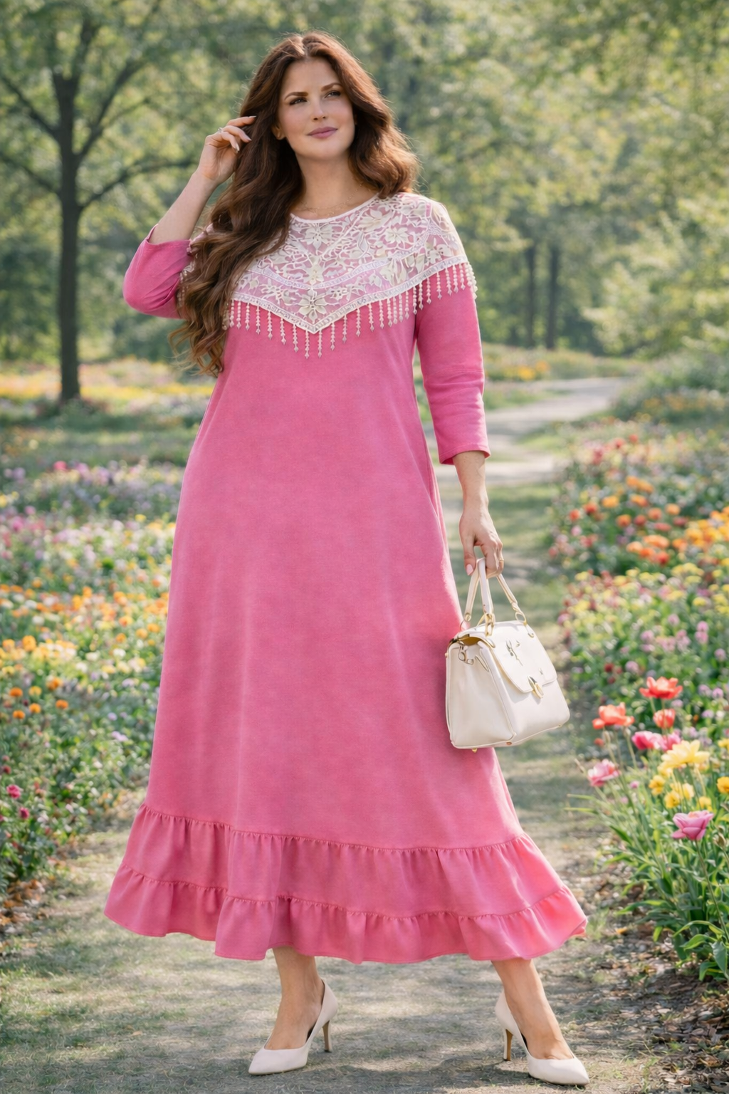 “Francine" Fuchsia Dress: S-3X.