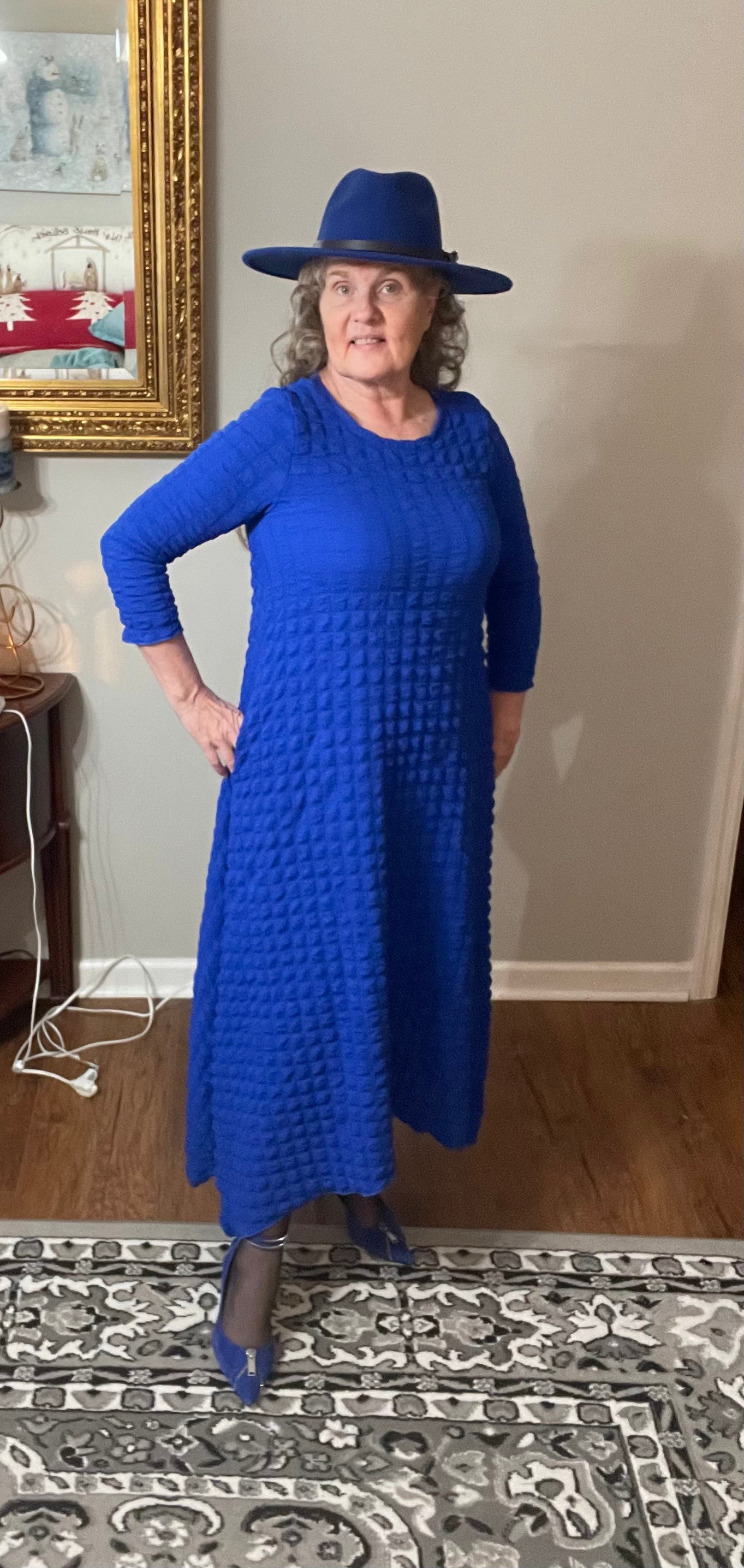 “Popcorn" Royal Blue Dress: S-L Final Sale!  Cannot be Returned!