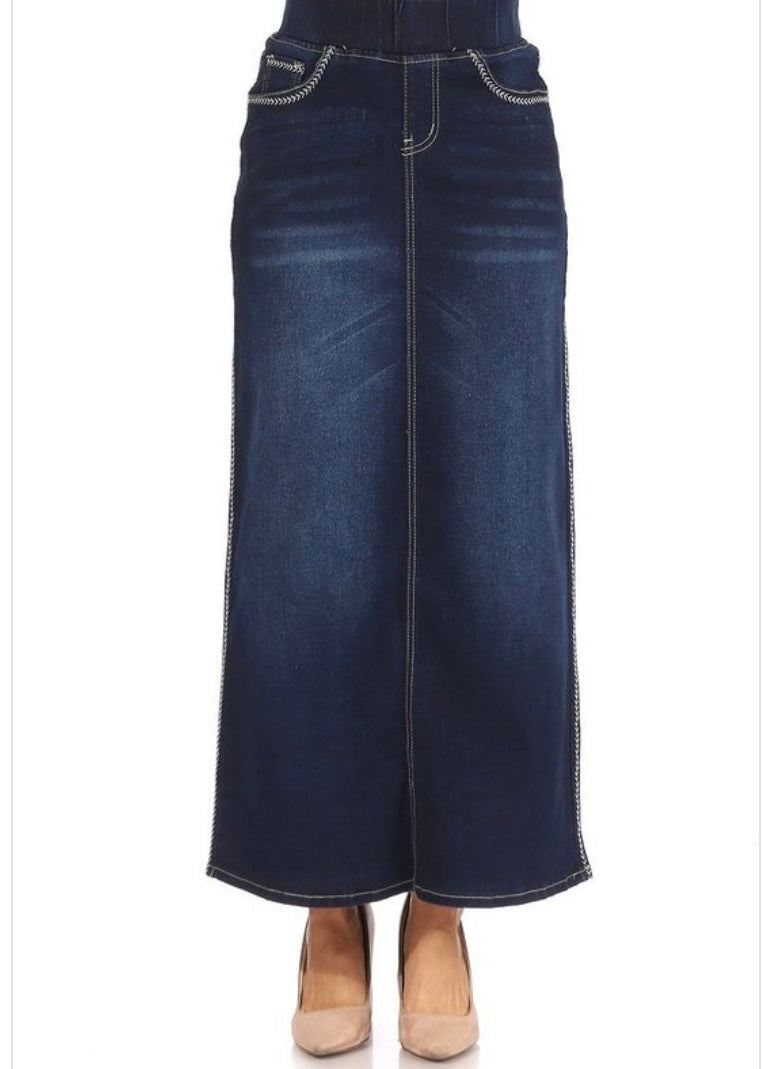 The “Maxine” Jean Skirt S- 5X. Best Selling!