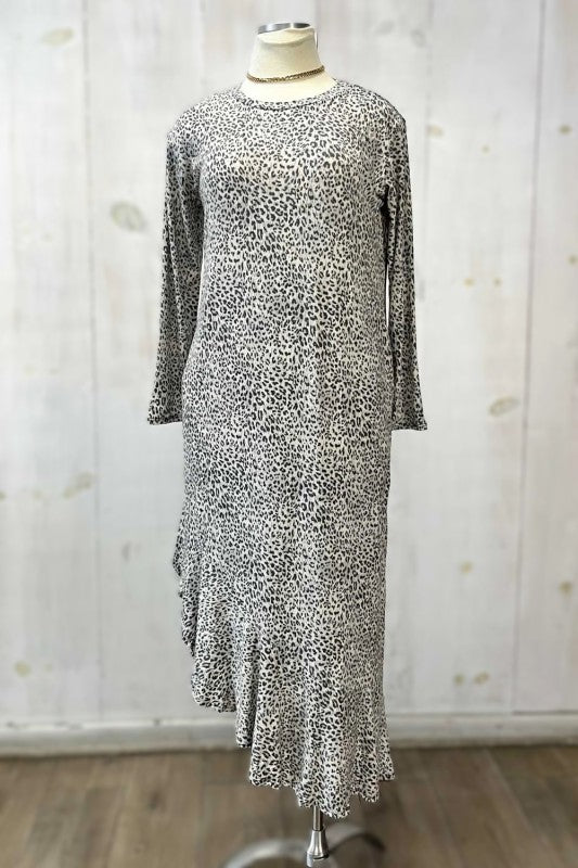NEW! "Gracie" Gray Cheetah Plus Dress: 1X-3X  Arriving in Stock: 11/5