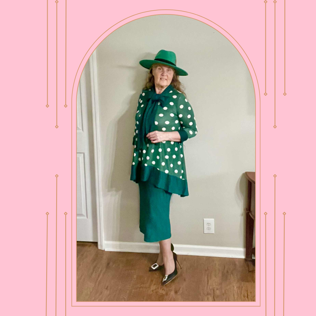 Green Polka Dot "Bow" Top: S-3X FINAL SALE! Cannot Be Returned!