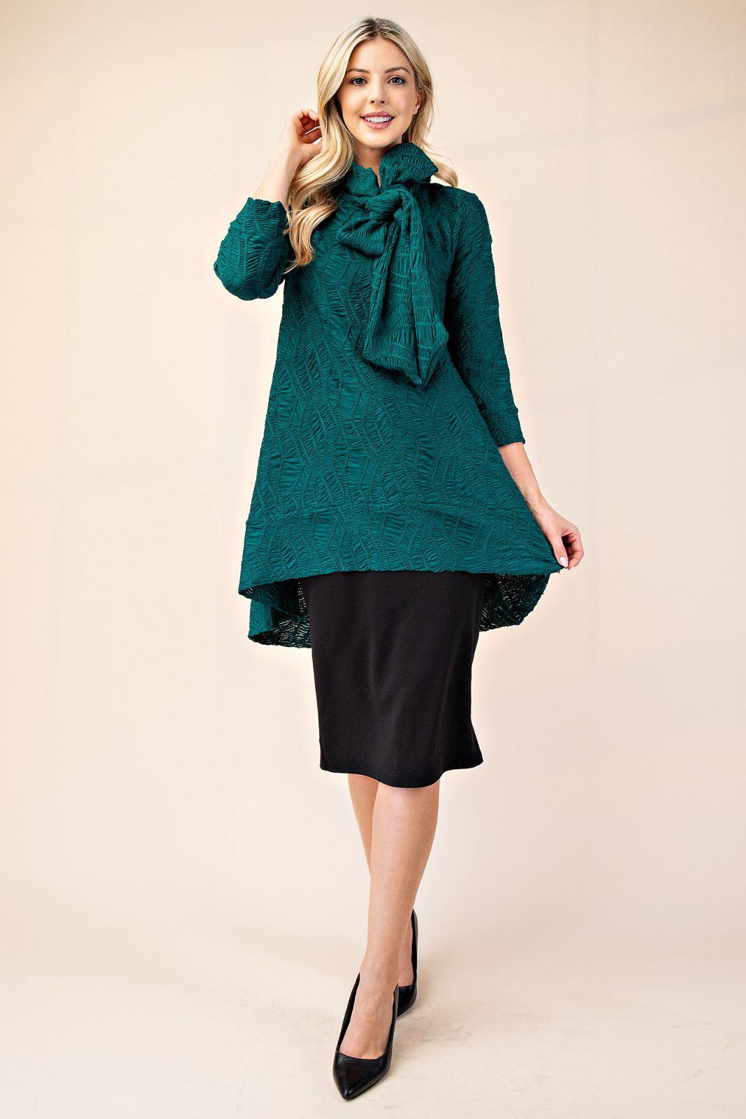 Hunter Green Bow Top! S-2X  FINAL SALE! Cannot Be Returned!