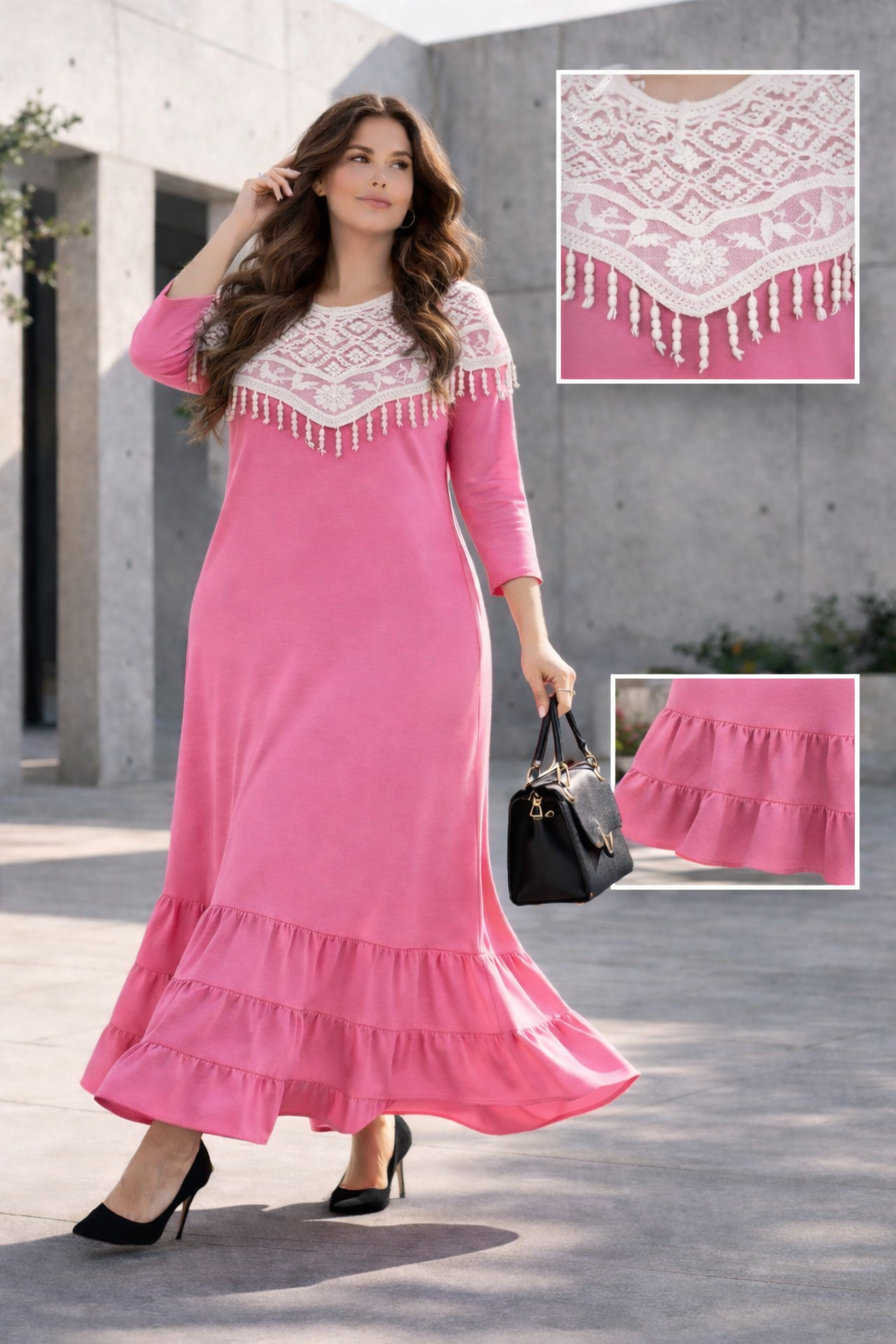 Pre-Order-NEW "Francine" Fuchsia Dress: S-2X Arrives in Stock 3/15