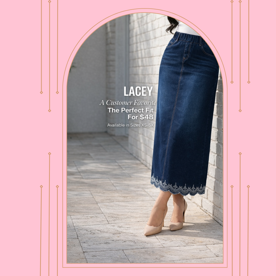 “ Lacey” (Elastic Waist) Maxi Denim Skirt: XS-5X. Arriving in Stock 4/20