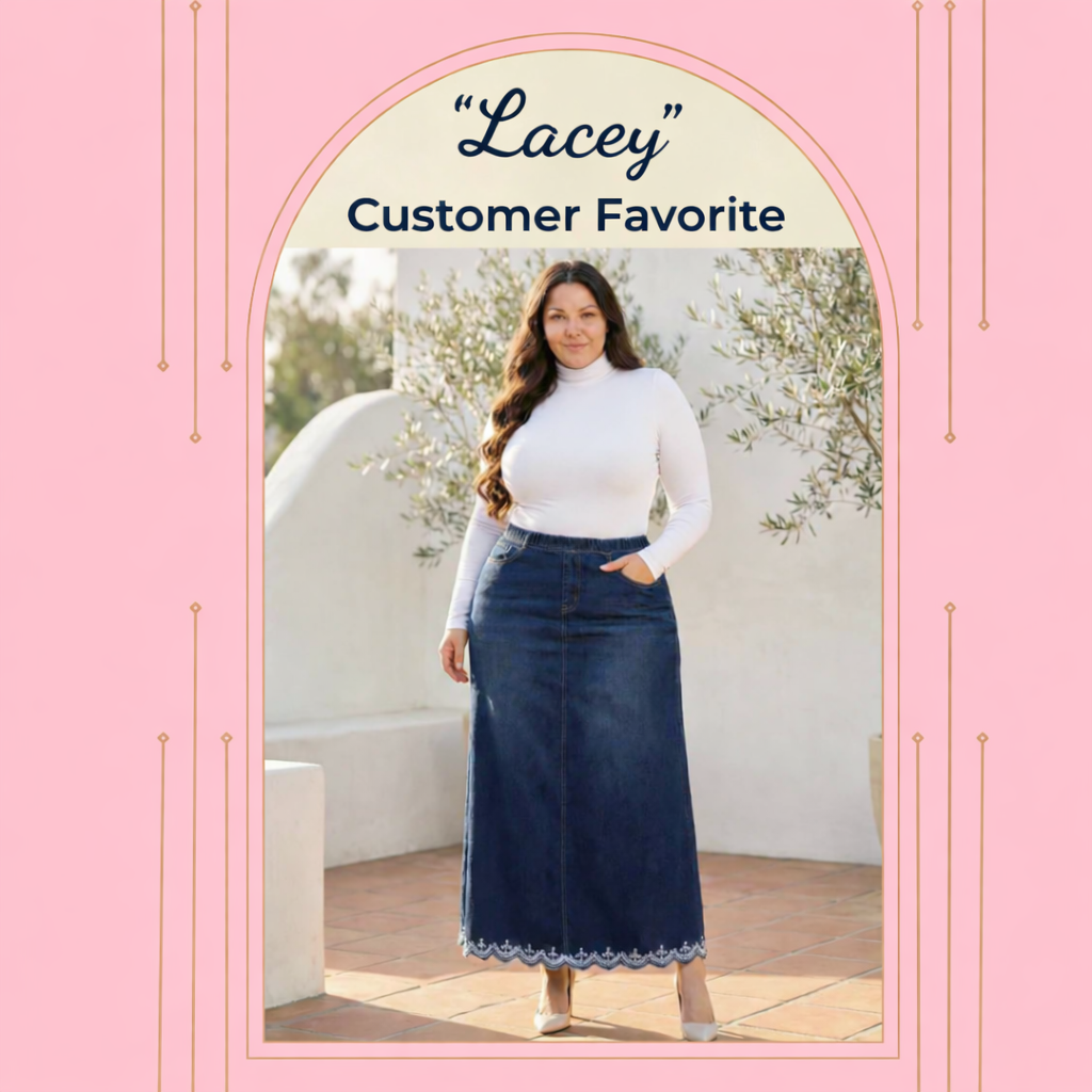 “ Lacey” (Elastic Waist) Maxi Denim Skirt: XS-5X. Arriving in Stock 4/20