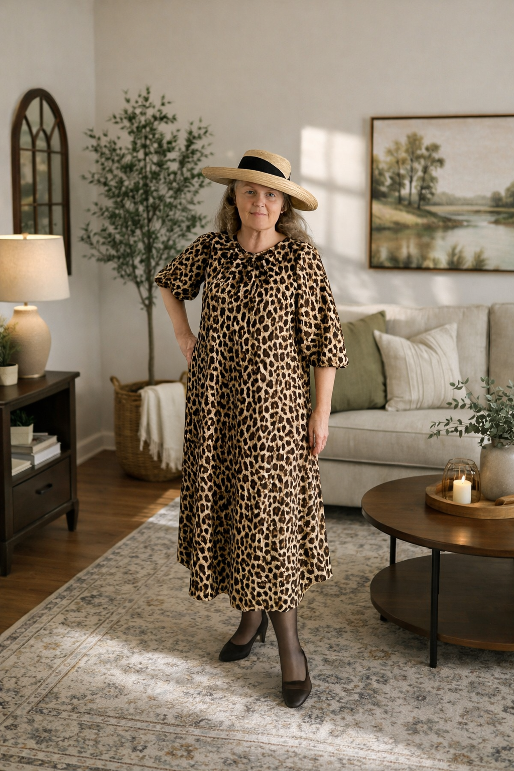 "Lisa" Leopard Print Dress: S-M