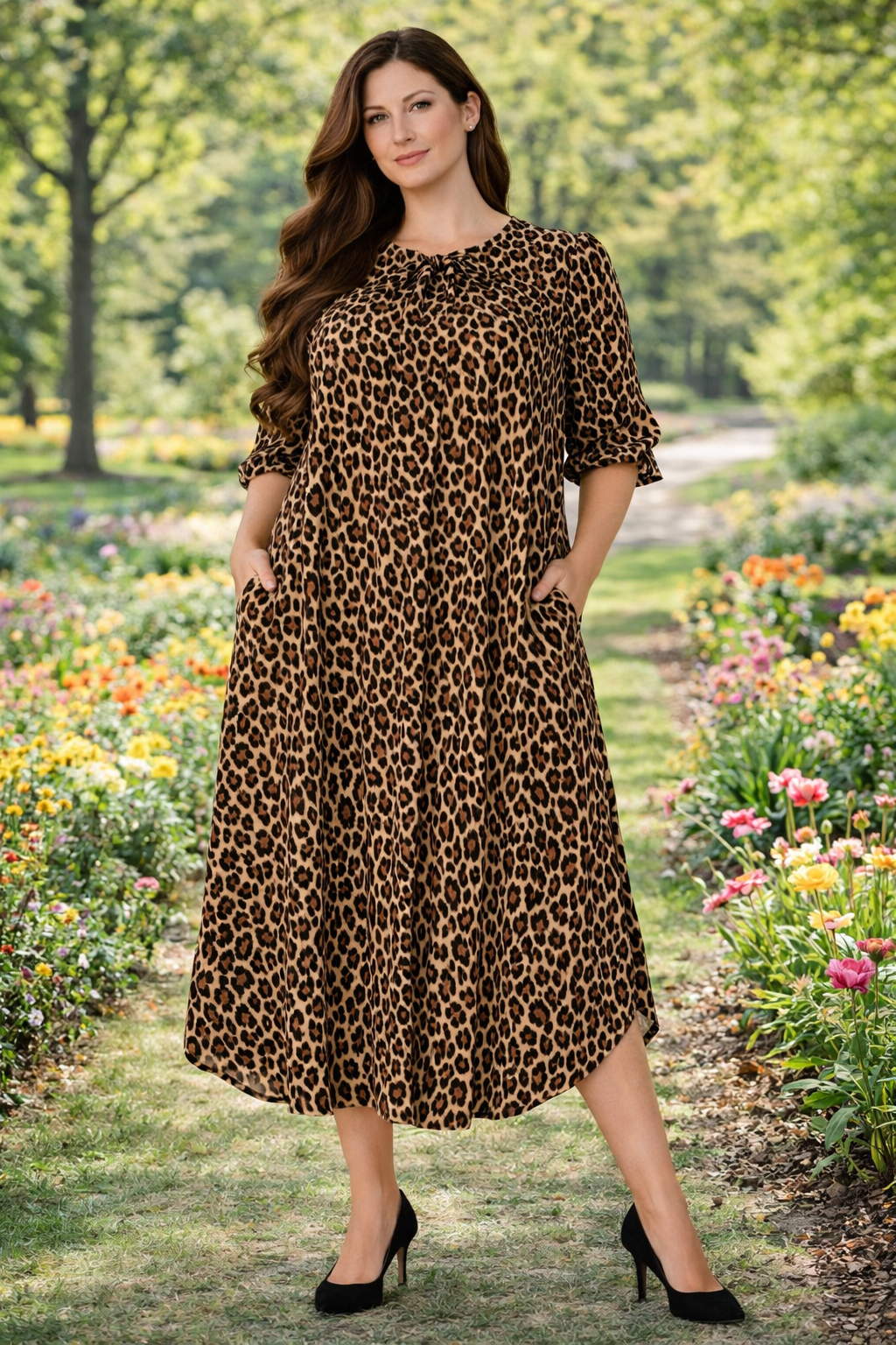 NEW! "Lisa" Leopard Print Dress: S-3X  Arriving in Stock: 4/16