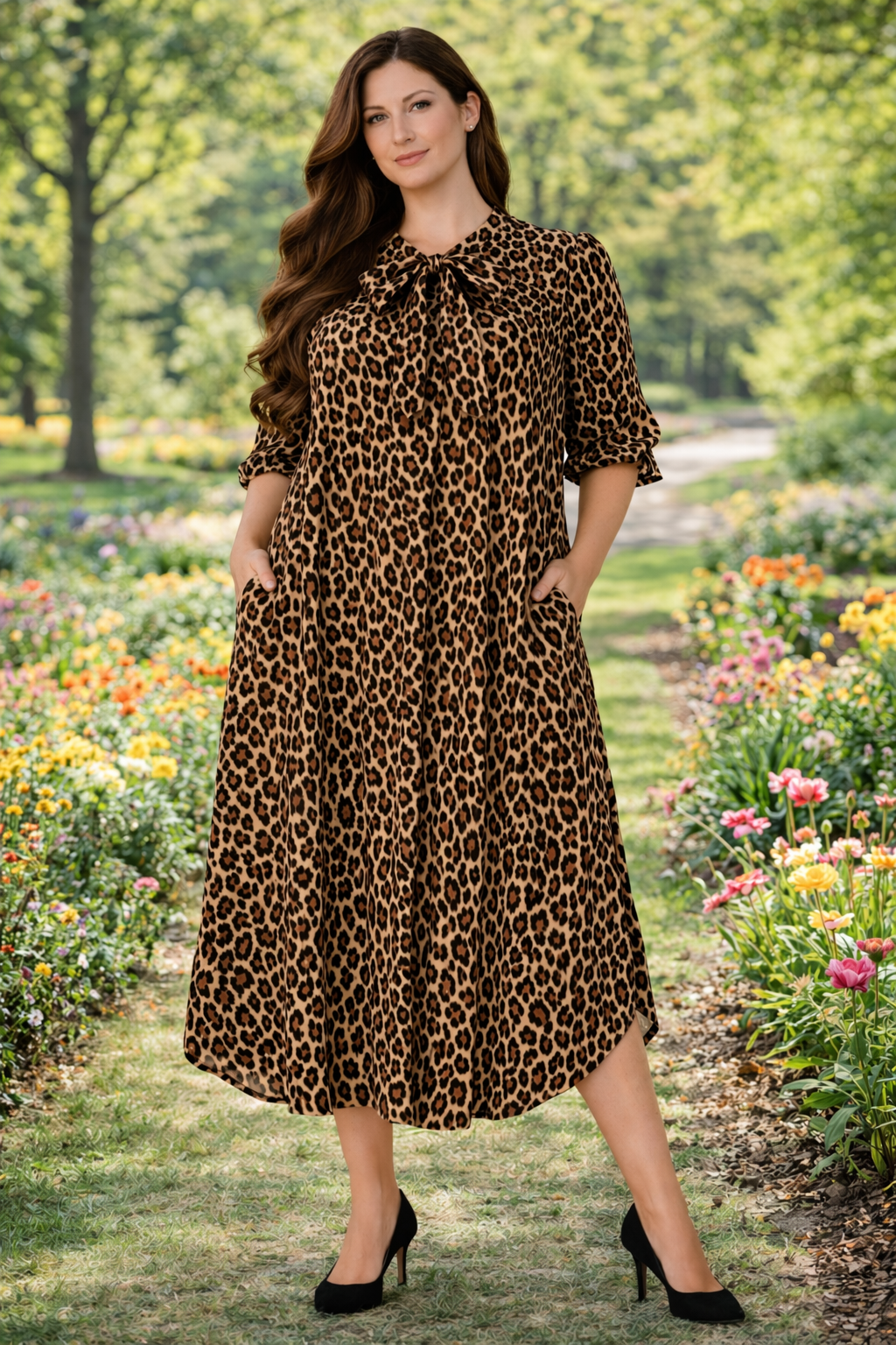 "Lisa" Leopard Print Dress: S-M