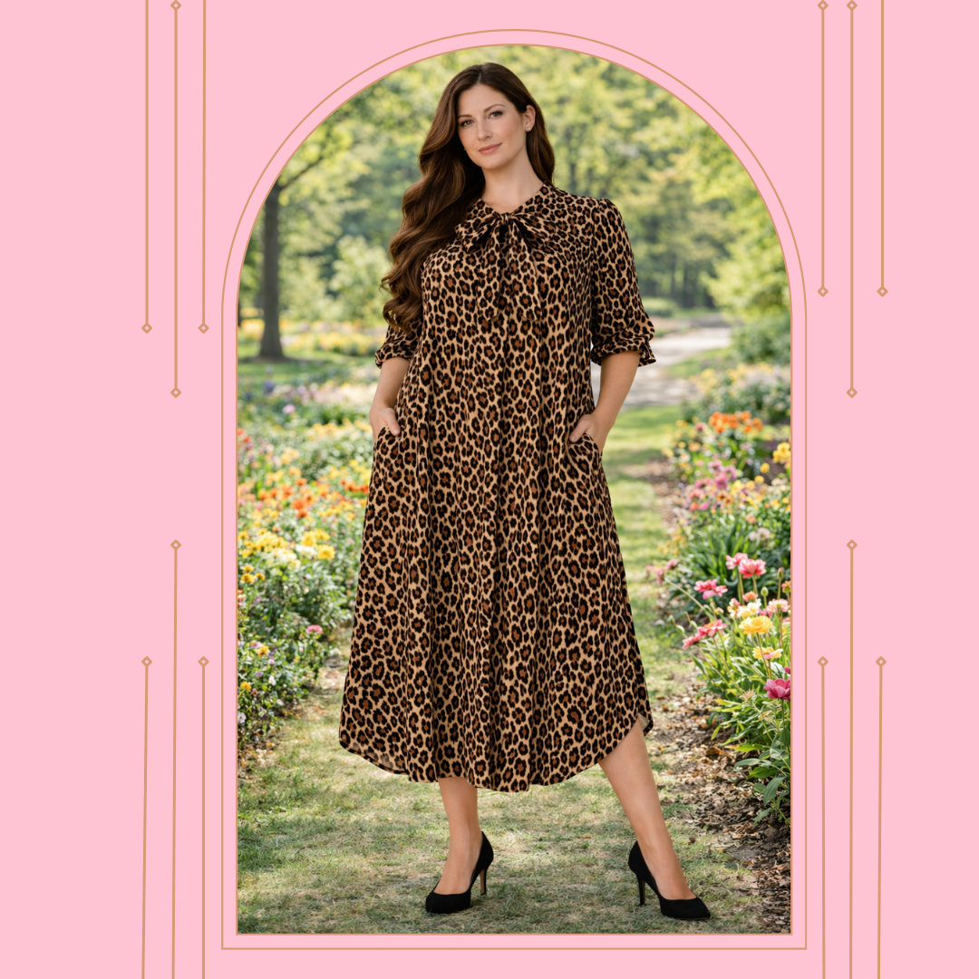 "Lisa" Leopard Print Dress: S-M