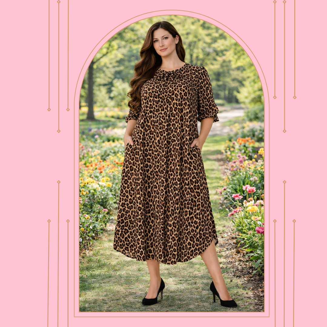 NEW! "Lisa" Leopard Print Dress: S-3X  Arriving in Stock: 4/16