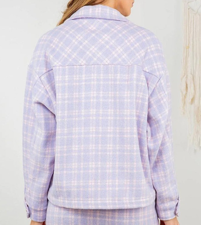 Lilac Plaid Jacket (Oversized)  Small FINAL SALE! Cannot Be Returned!