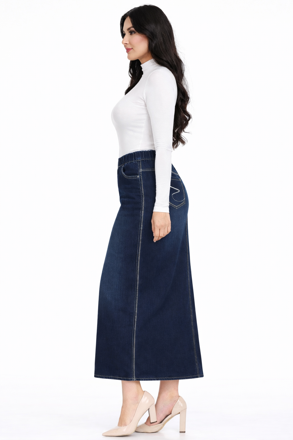 “Maxine” Jean Skirt S- 5X. Best Selling!