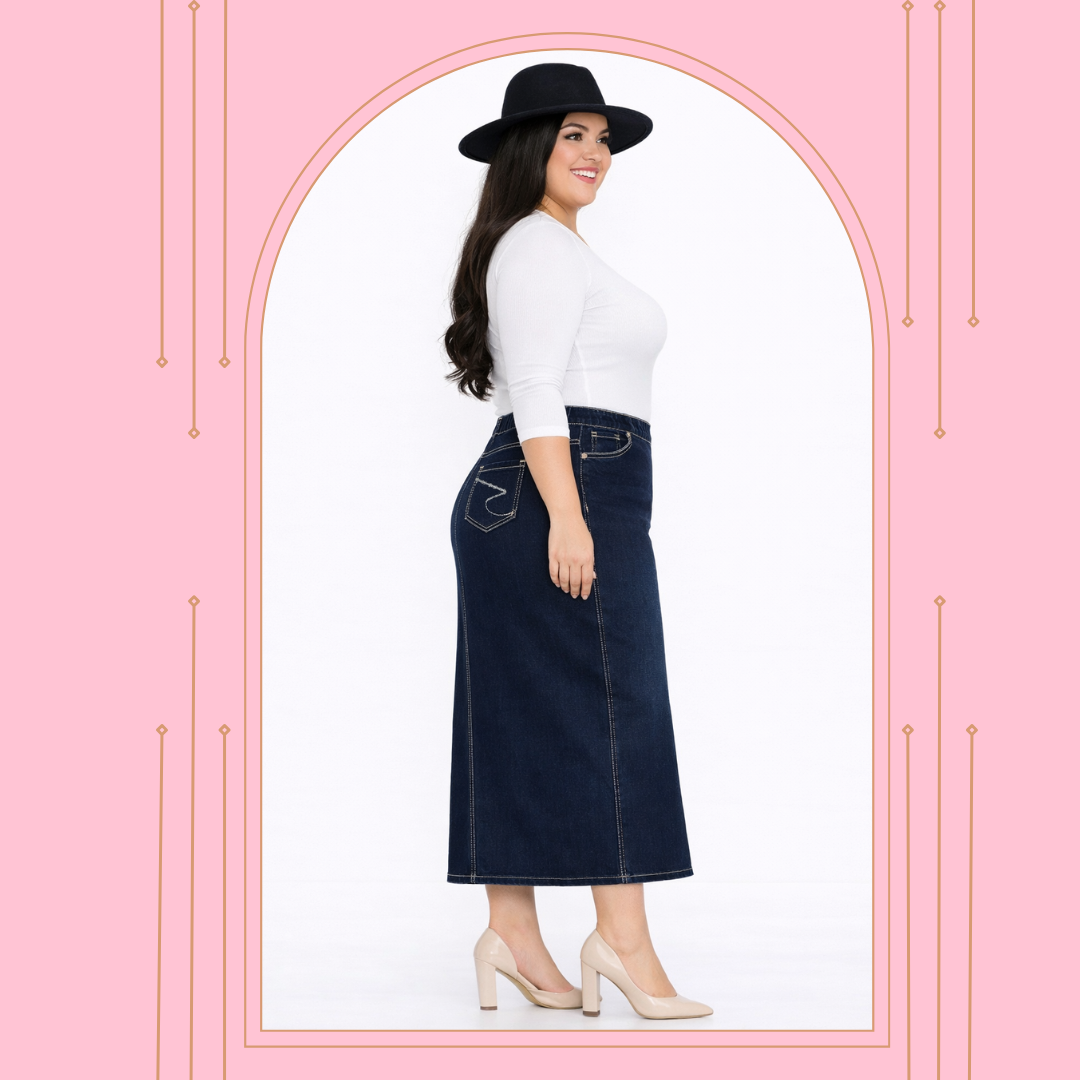 “Maxine” Jean Skirt S- 5X. Best Selling!