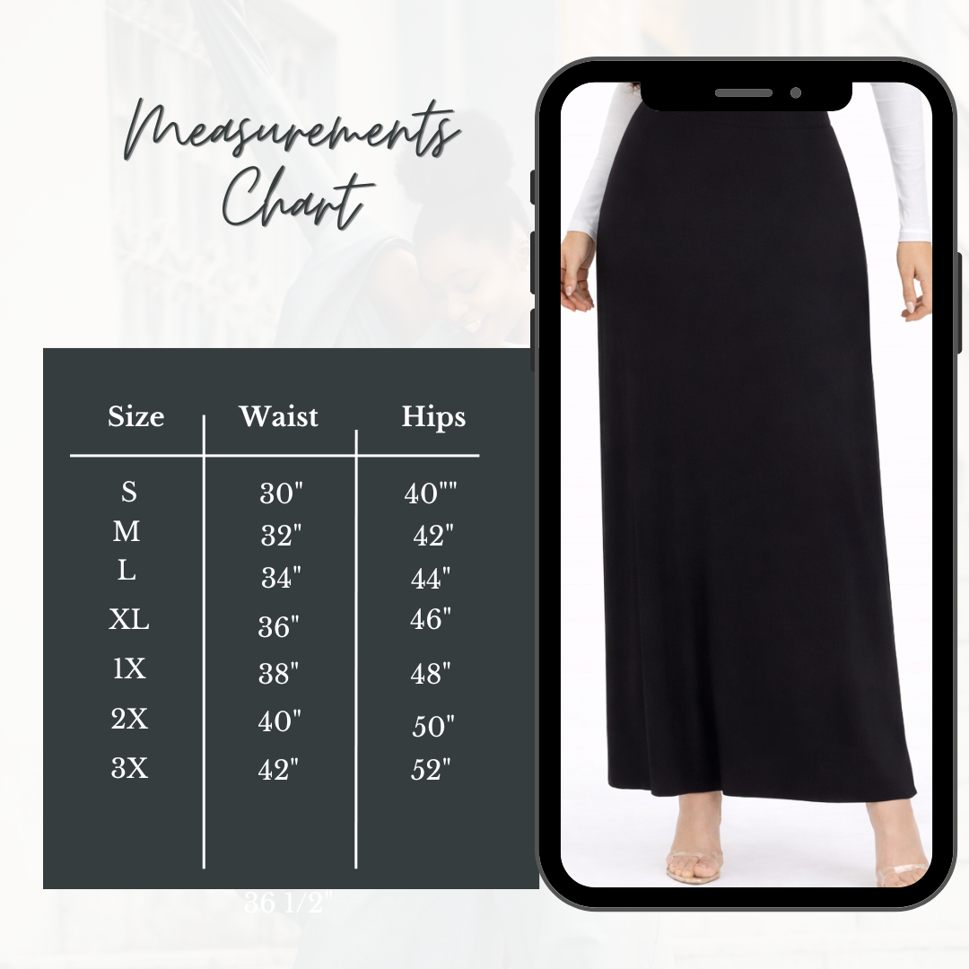 NEW! Black Maxi Skirt: S-3X