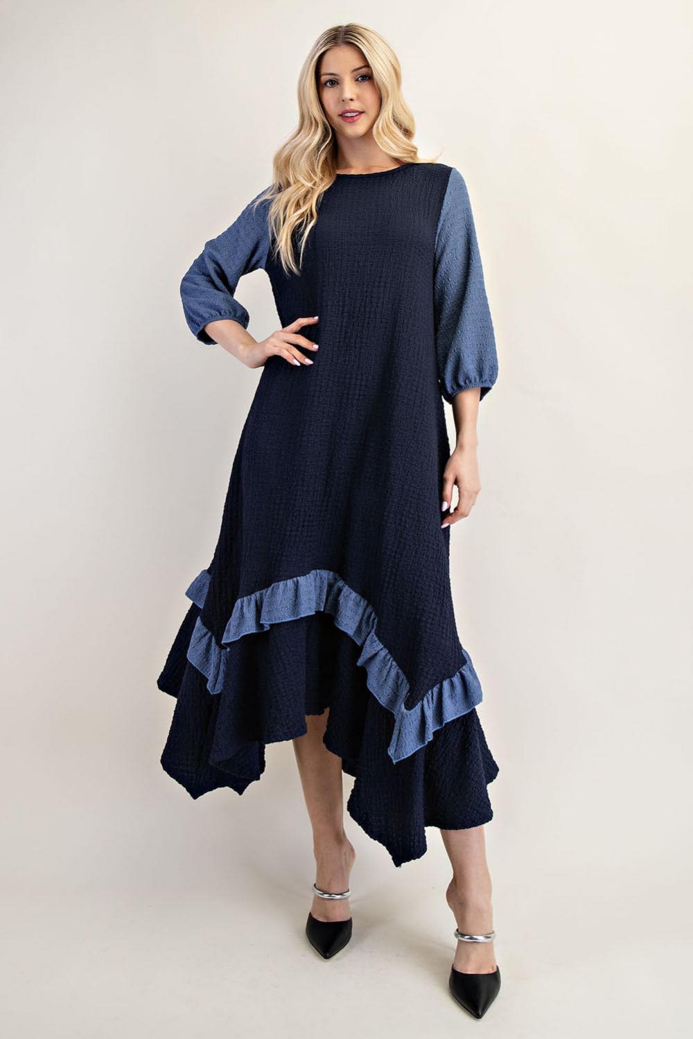 NEW! Pre-Order  Navy/Slate Dress  S-3X  Arriving in Stock: 3/8