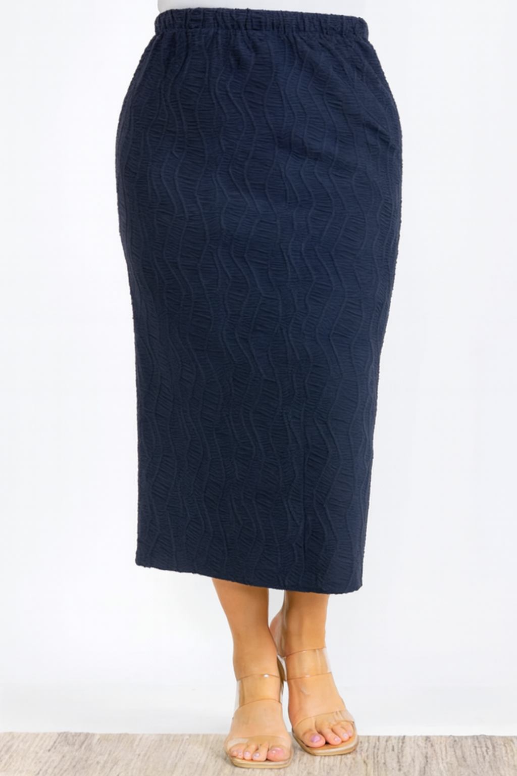 NEW! Blue Print Ruffle Tunic Top: S-3X  Arriving In Stock: 9/12