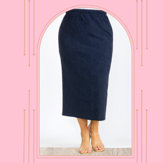 Navy 31" Skirt: S-3X. (Arriving Back in Stock: 9/11