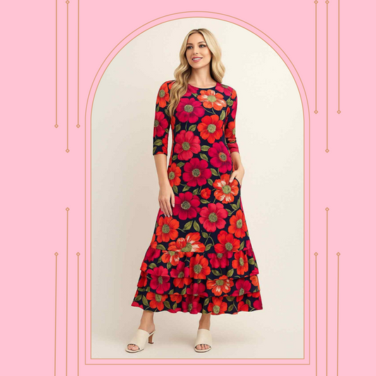 NEW! Pre-Order "Nellie" Floral Print Dress: S-3X- Arriving Late July!