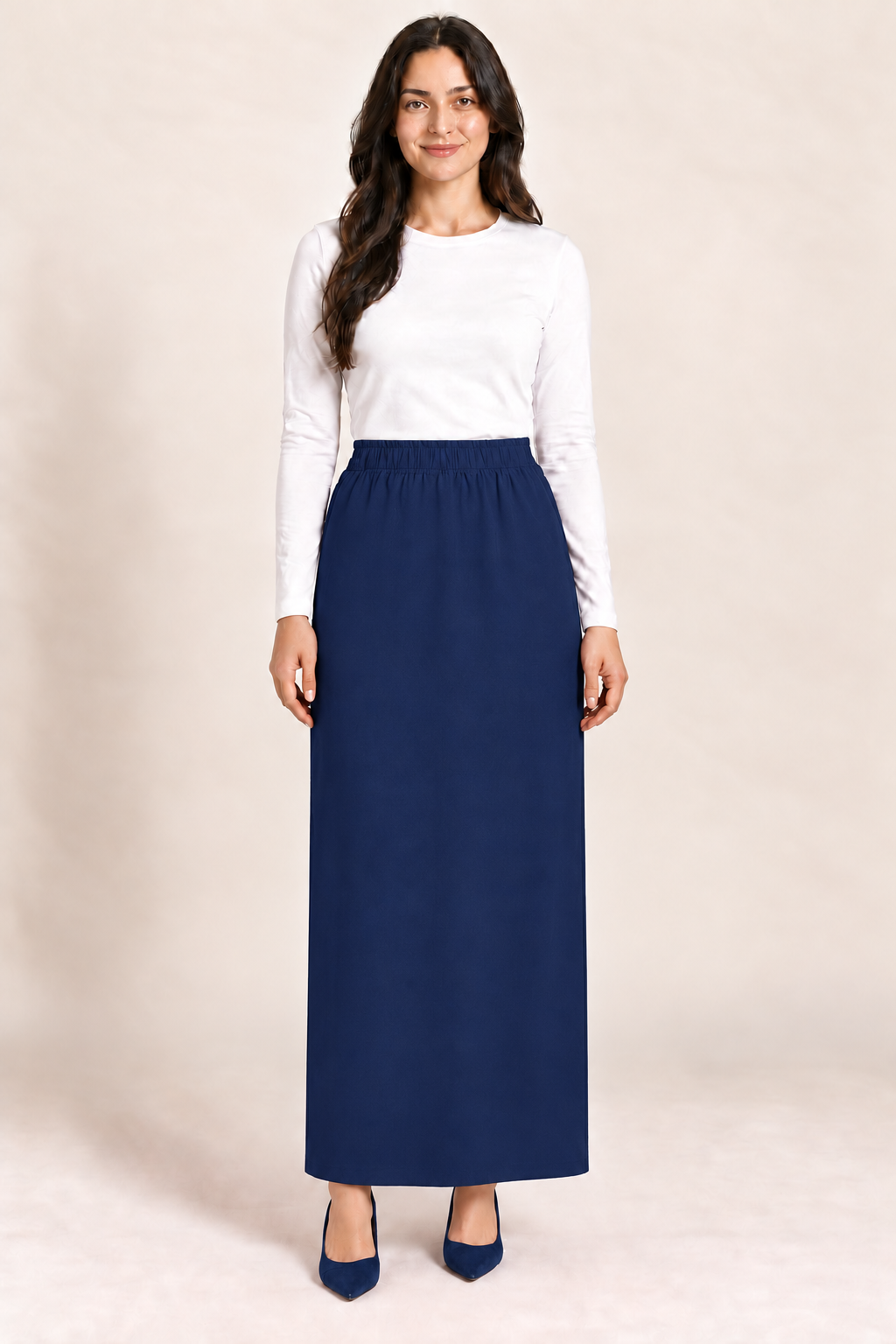 Dark Navy MAXI SKIRT: Small - FINAL SALE! Cannot Be Returned!